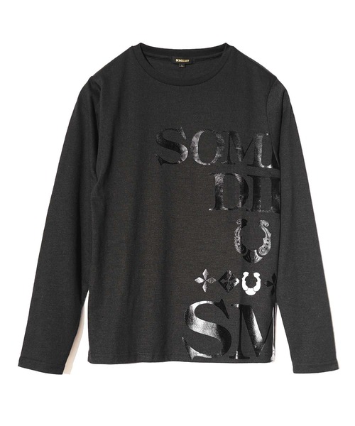 SOMEDIFF tシャツ 「SOMEDIFF」箔プリントロンT メンズ 長袖T