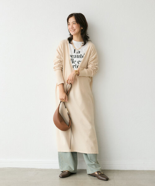 RIVE DROITE ワンピース 「抜け感」ディープVニットワンピース  