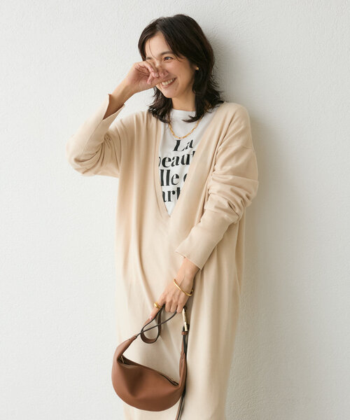 RIVE DROITE ワンピース 「抜け感」ディープVニットワンピース  