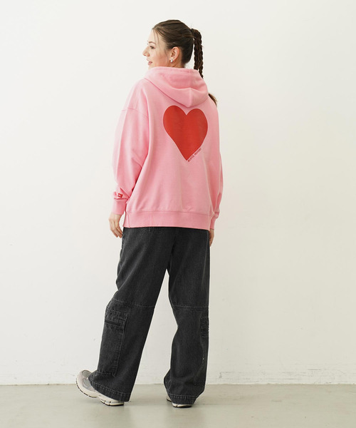 milkfed.♡スウェット パーカー ♡ピンク 新品未使用タグ付き ハート MILKFED.（ミルクフェド） パーカー スウェット MILKFED LOVE HEART