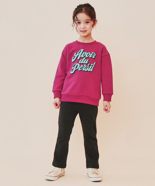 THE SHOP TK トレーナー 「110-150/裏起毛」ぷっくりロゴプルオーバー