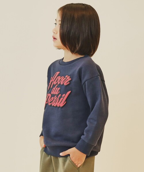 THE SHOP TK トレーナー 「110-150/裏起毛」ぷっくりロゴプルオーバー