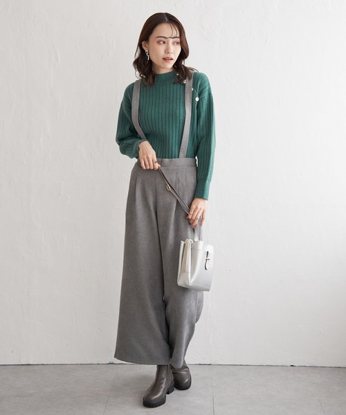 ikka（イッカ） ニット セーター 肩ボタンワイドリブニットプル