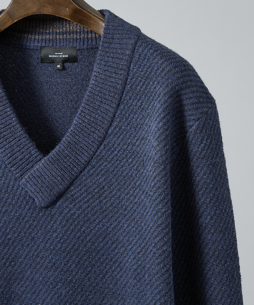 ABAHOUSE（アバハウス） セーター ニット ツイル柄 ブークレーVネック