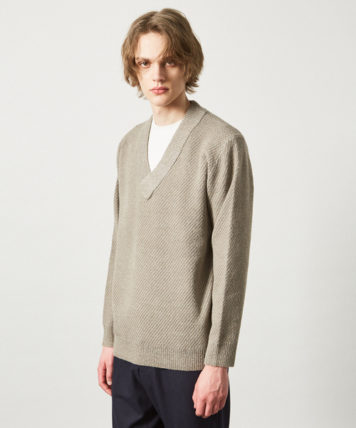 ABAHOUSE（アバハウス） セーター ニット ツイル柄 ブークレーVネック