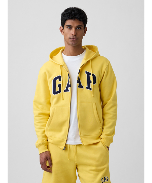 GAP（ギャップ） パーカー 裏起毛 リラックス GAPロゴ ジップアップ