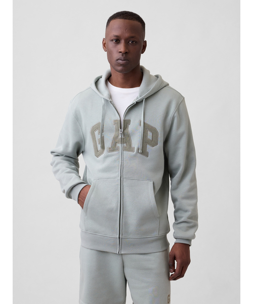 GAP（ギャップ） パーカー 裏起毛 リラックス GAPロゴ ジップアップ 