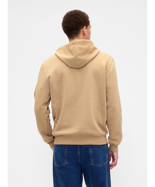 GAPロゴジップパーカー　グレー　ユニセックス　オーバーサイズ GAP パーカー リラックス GAPロゴ ジップアップパーカー(ユニ