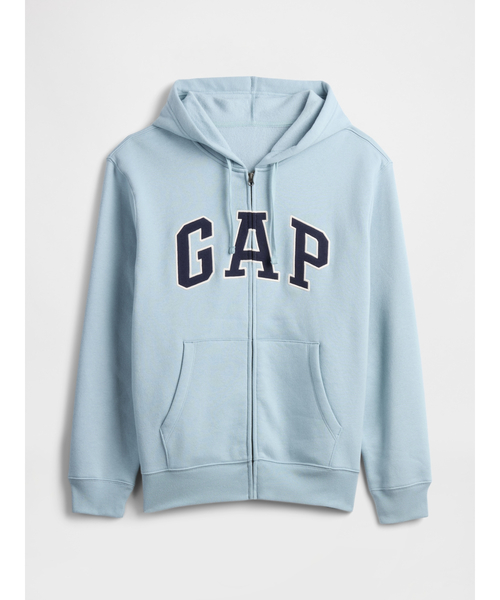 【アッコ】Gapロゴ パーカー(ユニセックス) ブラウン GAP パーカー リラックス GAPロゴ ジップアップパーカー(ユニ