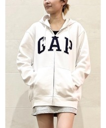 GAP パーカー リラックス GAPロゴ ジップアップパーカー(ユニ