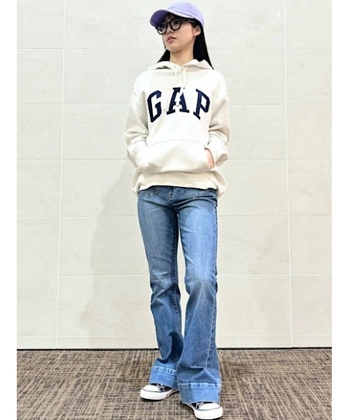 GAP パーカー リラックス GAPロゴ ジップアップパーカー(ユニ