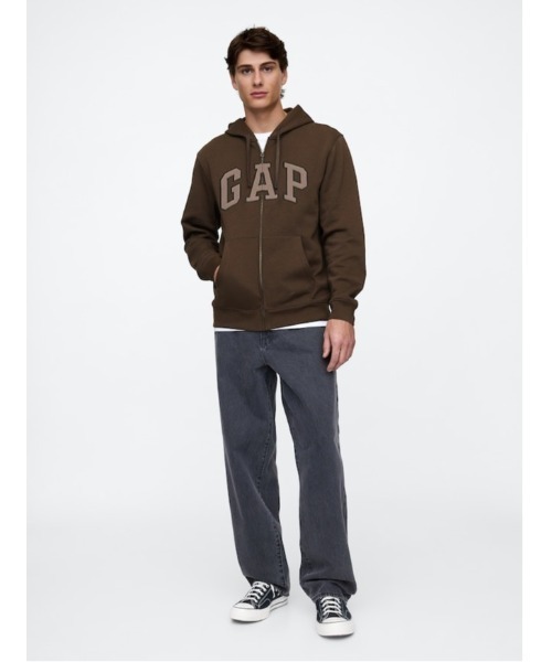 GAP（ギャップ） パーカー 裏起毛 リラックス GAPロゴ ジップアップ
