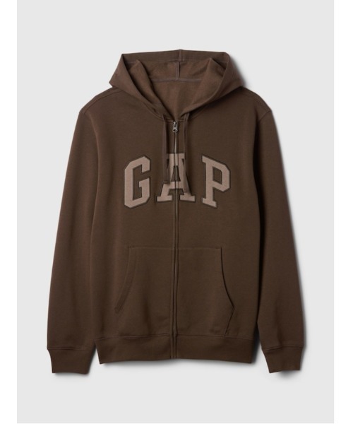 GAP（ギャップ） パーカー 裏起毛 リラックス GAPロゴ ジップアップ 