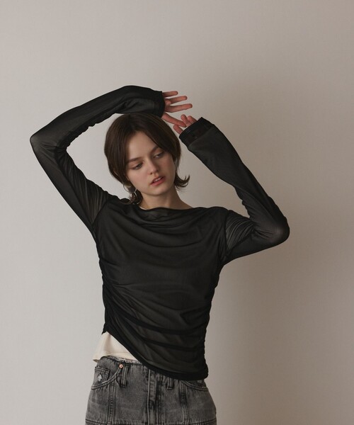 tシャツ レイヤードカットトップ レディース