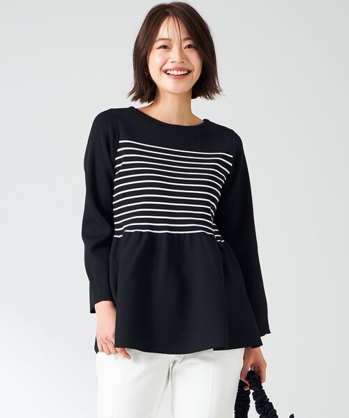 any SiS ニット セーター 「洗える」スポンディッシュペプラム