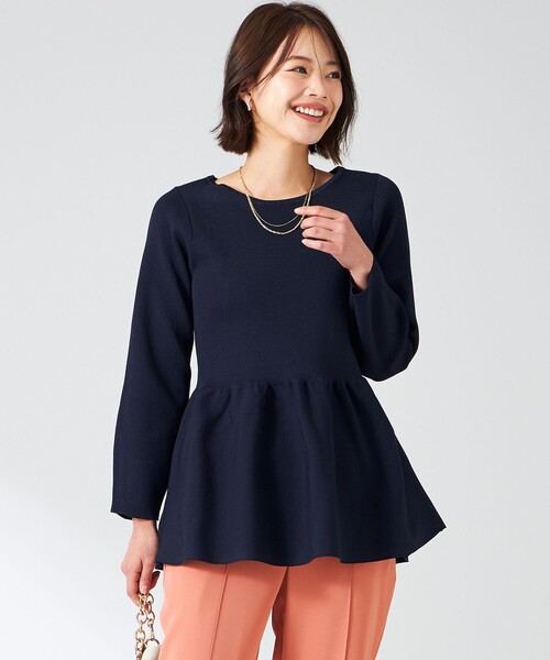 any SiS ニット セーター 「洗える」スポンディッシュペプラム