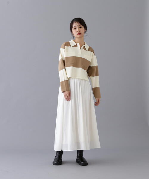N.Natural Beauty Basic ニット セーター ワイドボーダーニット