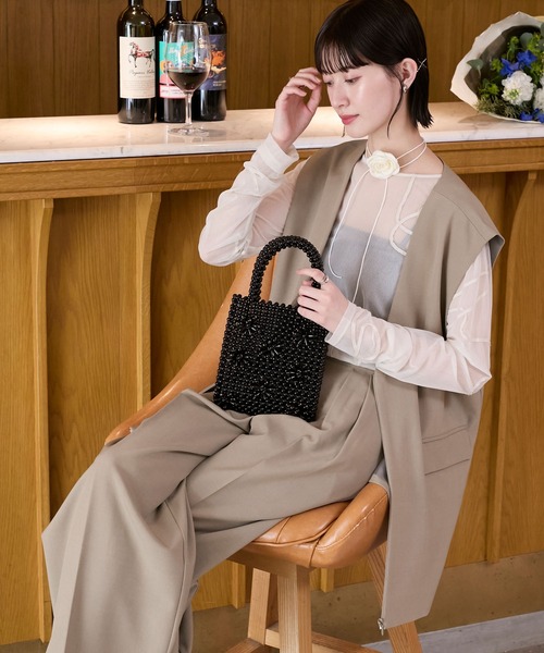 【値下げ】ビーズ 花柄 ハンドバッグ A26 ビーズバック 2点 総ビーズ刺繍*花柄*ハンドバッグ 手提げ鞄