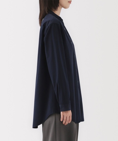 無印良品（MUJI） チュニック 婦人 洗いざらし ブロードスタンドカラー