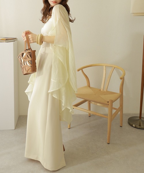 カーディガン sheer drape gown cardigan /ワッシャー加工 シアー