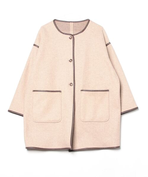 Fizz（フィズ） ノーカラーコート M ベージュ レディース : ZOZOTOWN