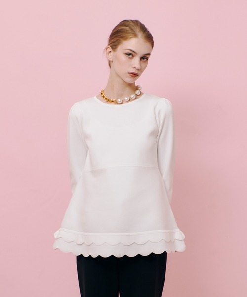 ニット セーター 「LOULOU WILLOUGHBY」スカラッププルオーバー レディース