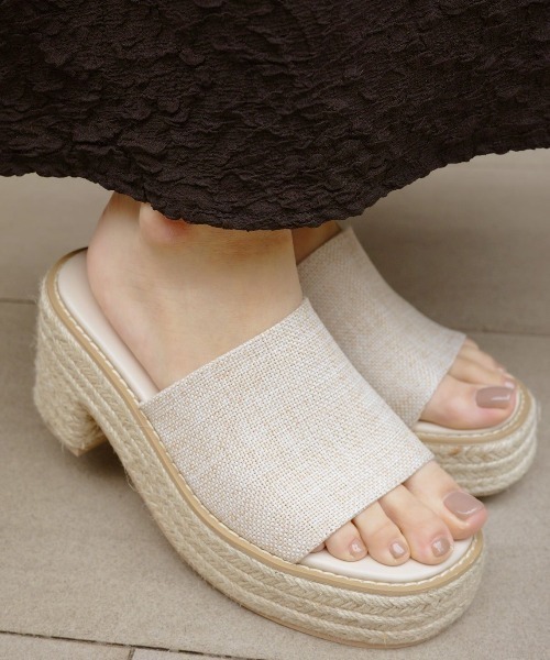 アシーム　acym Volume heel jute サンダル ACYM サンダル Volume heel jute レディース : ZOZOTOWN Yahoo