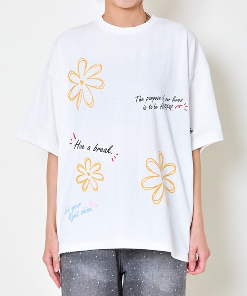 tシャツ チェーン刺繍落書きTシャツ レディース : ZOZOTOWN