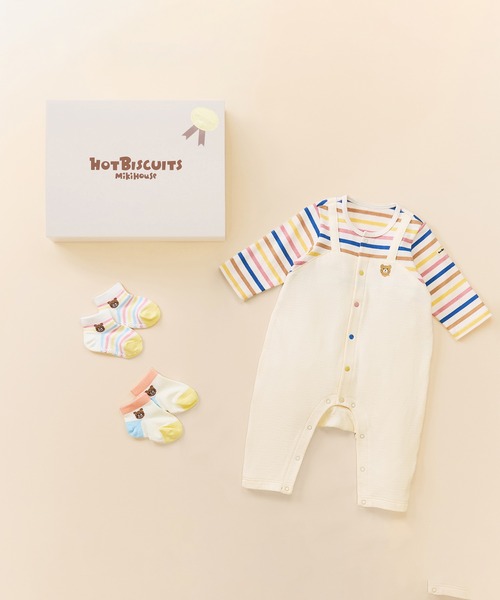出産祝い カバーオール＆ローカットソックスセット「BOX付き」
