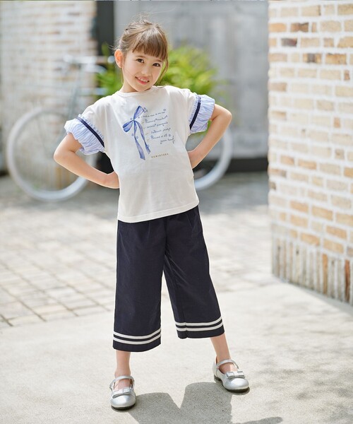 tシャツ 「110-140cm」リボンリスト Tシャツ キッズ 子供服 女の子 