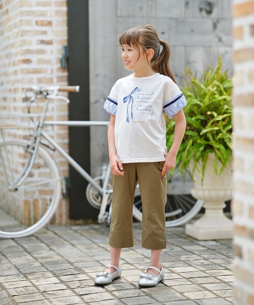 tシャツ 「110-140cm」リボンリスト Tシャツ キッズ 子供服 女の子 