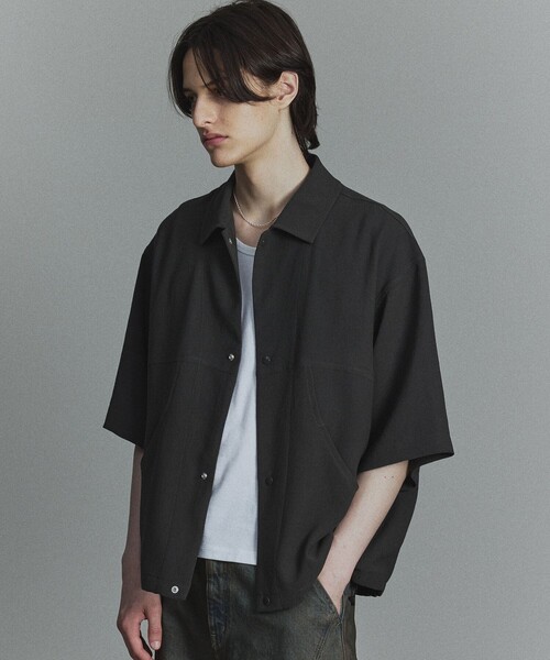 美品‼️PUBLIC TOKYO ステッジ　オーバーサイズ 半袖シャツ 黒 美品‼️PUBLIC TOKYO ステッジ オーバーサイズ 半袖シャツ 黒