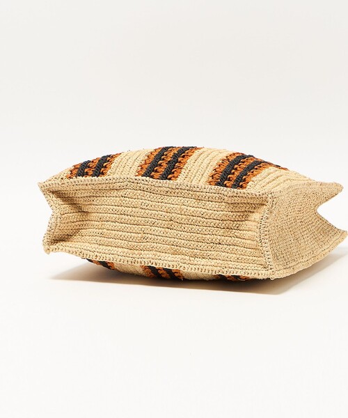 R. 　WOVEN ストライプ かごバッグ セール】 【Le Voyage en Panier】ストライプかごバッグ