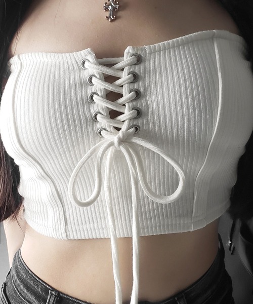 ベアトップ+チューブトップ Mediam Lame Feather Bare top me+em select（ミームセレクト） チューブトップ ベアトップ