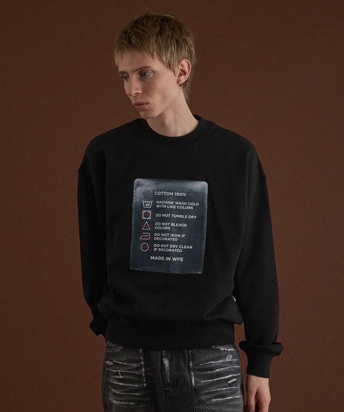WISH FOR EVER スウェット ネイビー S WISH FOR EVER 「WISH EVER」 スウェットカットソー MEDIUM