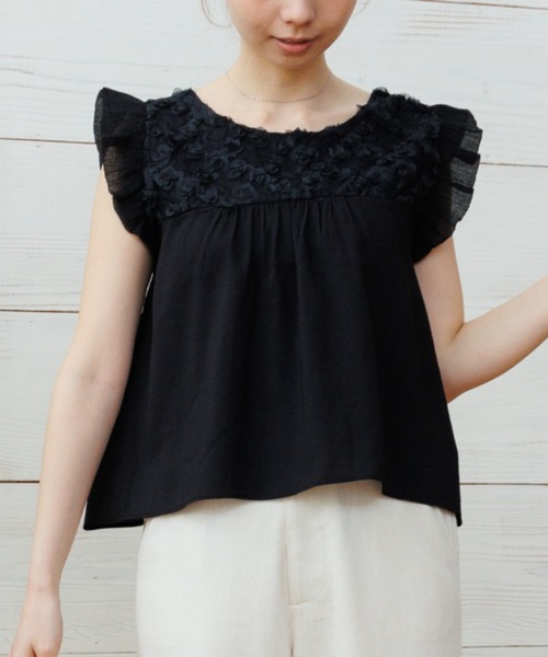 flower ブラウス シャツ レーシーブロッサムトップ レディース