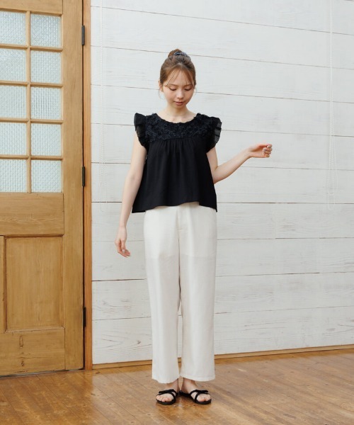 ブロッサムブラウス◎ flower ブラウス シャツ レーシーブロッサムトップ レディース