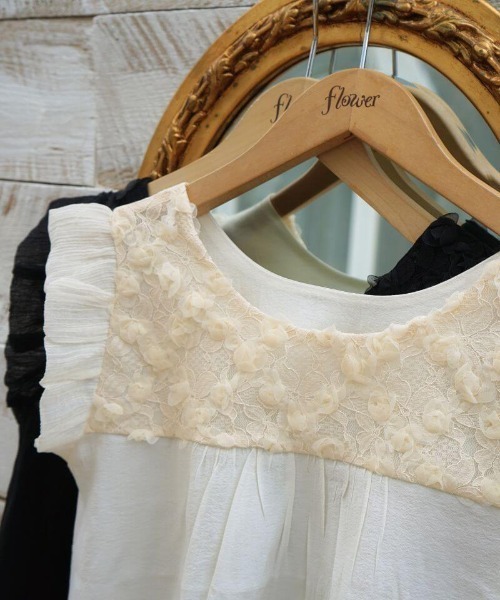 flower ブラウス シャツ レーシーブロッサムトップ レディース