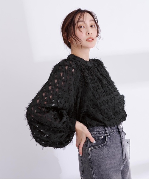 「ur's」 長袖ブラウス M オフホワイト レディース