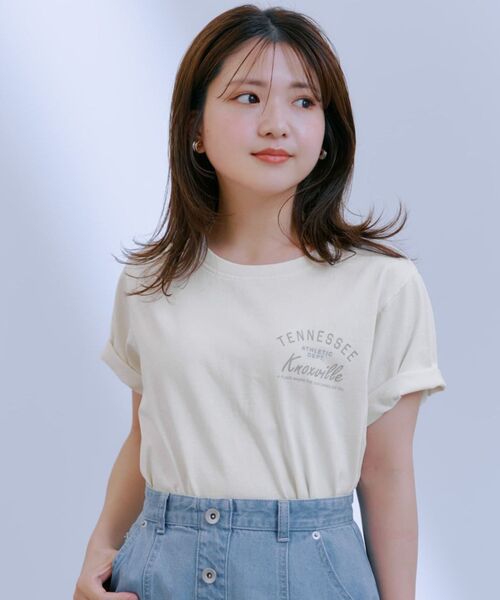 tシャツ ヴィンテージライクロゴTシャツ 「低身長・小柄女性」 レディース