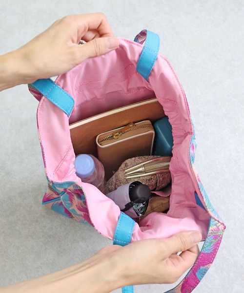 T・S・L トートバッグ 柄生地巾着トートバッグ「詳細動画あり