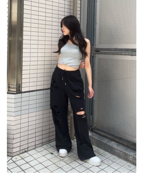 SLY（スライ） スウェットパンツ ジャージ DAMAGE SW PT ダメージ