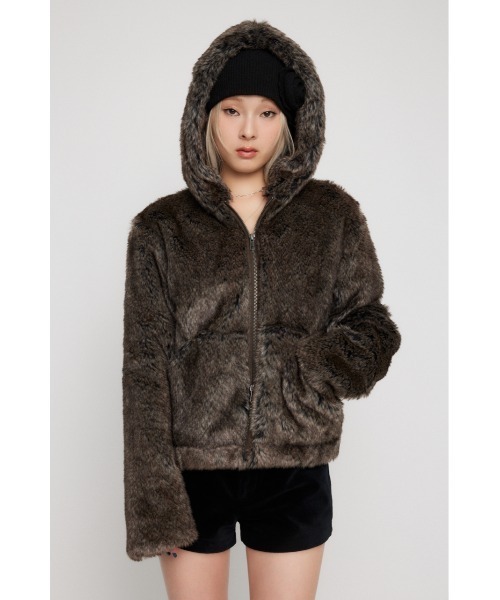 ラグアジェム ファーブルゾン LAGUA GEM（ラグアジェム） ブルゾン アウター FAUX FUR HOODIE