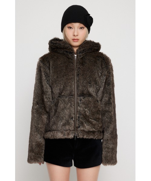 LAGUA GEM（ラグアジェム） ブルゾン アウター FAUX FUR HOODIE
