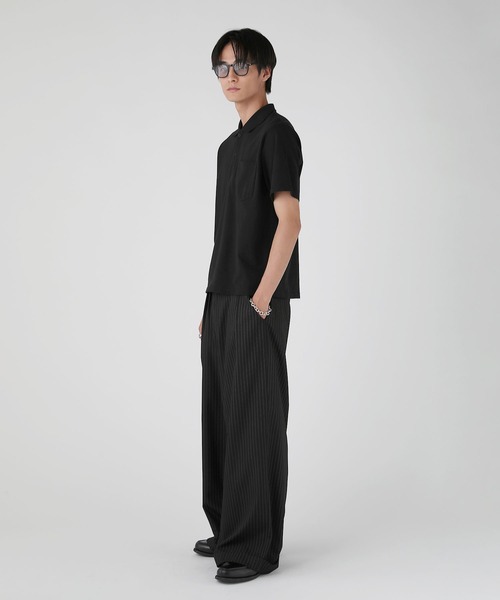 【希少デザイン】ブラックレーベル 切替チェック ポロシャツ 黒 グレー M パッチワーックサッカーポロシャツ | BLACK LABEL CRESTBRIDGE (Men