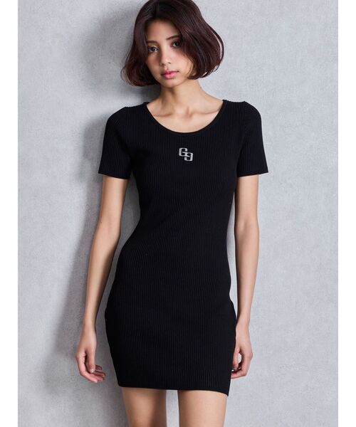GYDA（ジェイダ） ワンピース GGプレートハーフスリーブニット