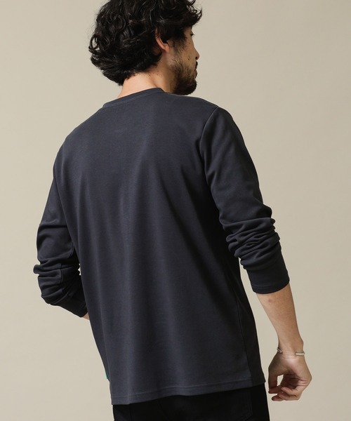 「NANO universe」 長(zhǎng)袖Tシャツ L ネイビー メンズ