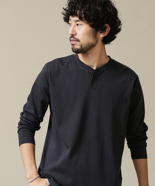 「NANO universe」 長(zhǎng)袖Tシャツ L ネイビー メンズ