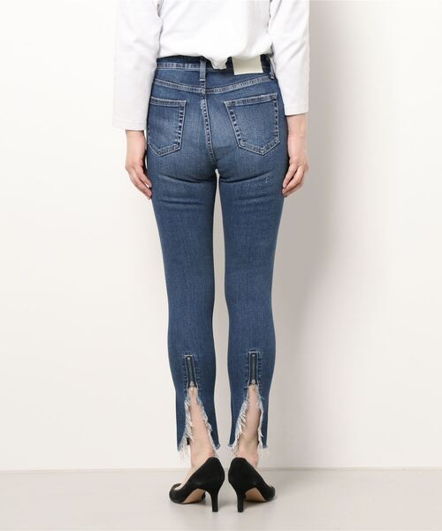 「GYDA」 ダメージ加工デニムパンツ MEDIUM ライトブルー レディース_画像3