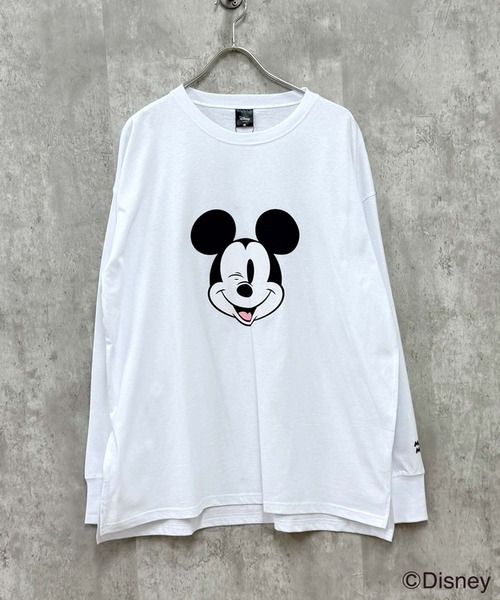 WCJ♡ MICKEY MOUSE 長袖Tシャツ ホワイト Disney（ディズニー） tシャツ MICKEY ミッキーマウス オーバーサイズ